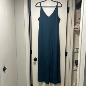 Women’s Dark Blue Athleta Nightime Bliss Sleep V Neck Romper Jumpsuit-size large